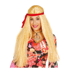 Pánská blond hippie paruka s čelenkou